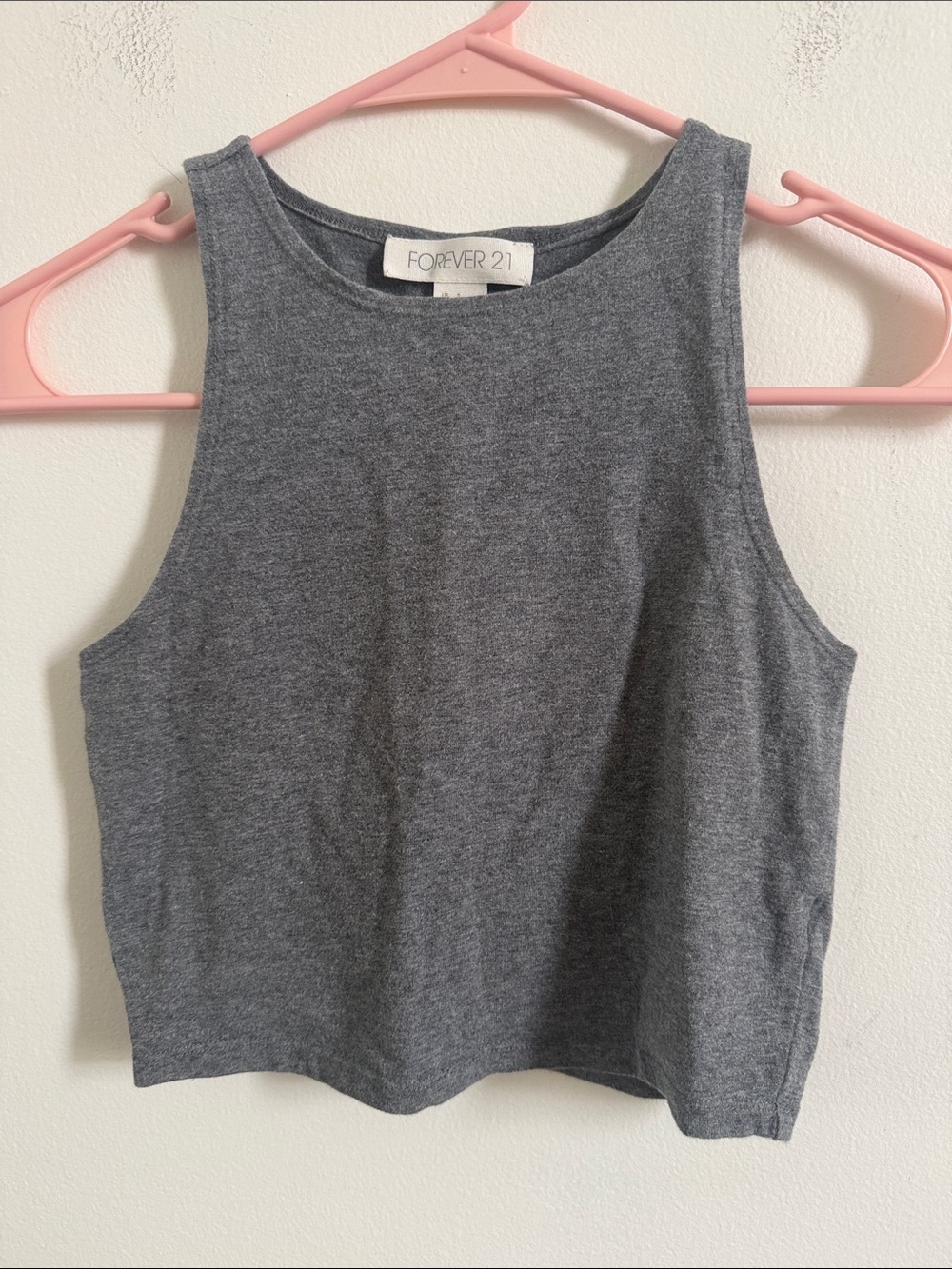 Forever 21 Charcoal Gray Ribbed Tank Crop